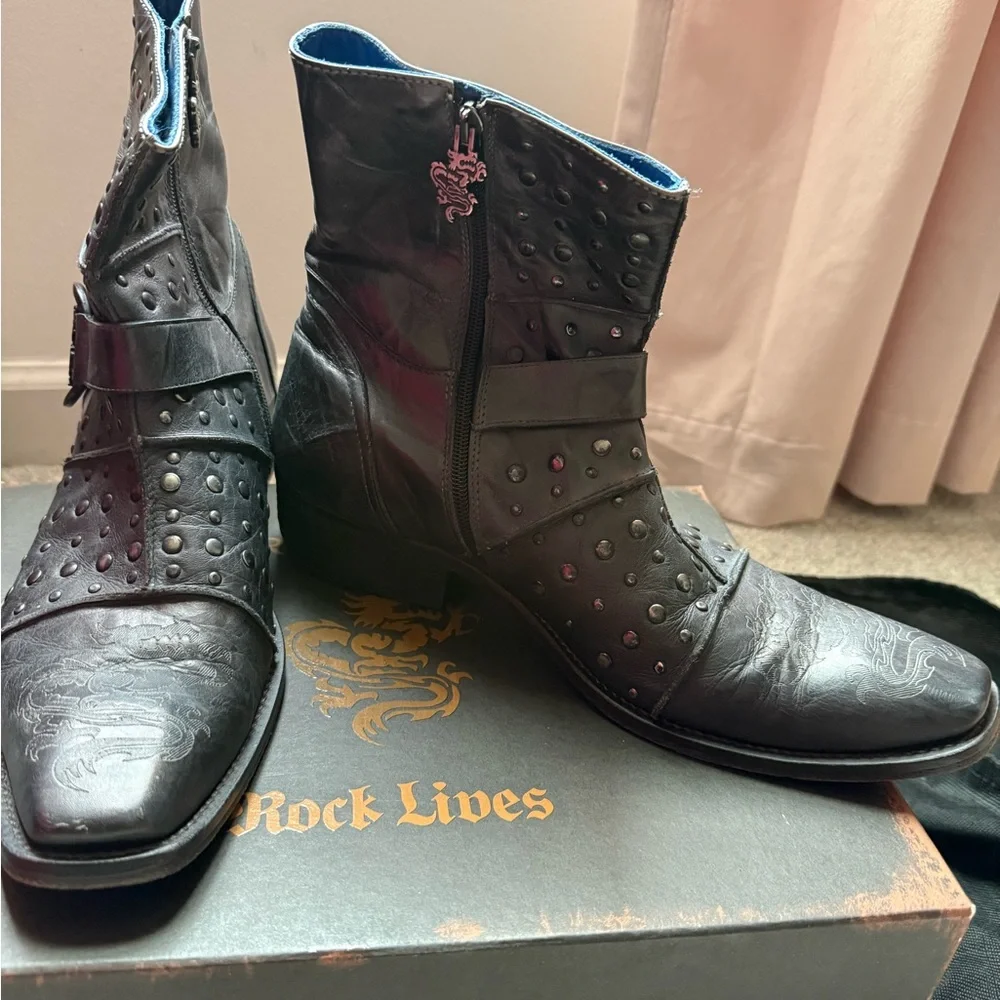 Mark Nason Men's Black Italian leather boots - Picture 2 of 6